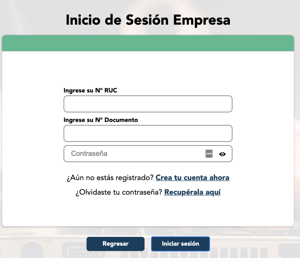 Iniciar Sesión Empresa - acomo - casa de cambio en linea - dolares a soles